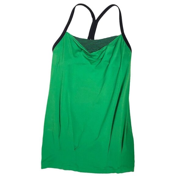 Lululemon CYB Racerback Tank Top in Hyper Stripe Green Bean/Inkwell - Size 2 - Picture 3 of 7